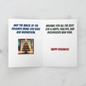 クリスマスホリデーおもしろいツリーを点灯 カード (内部)