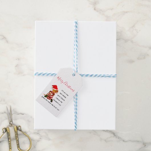 クリスマスホリデーおもしろい引用文小妖精や小人 ギフトタグ (より糸付き)