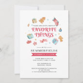 クリスマスホリデーお気に入りのものパーティー 招待状 (正面)