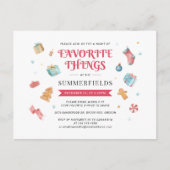 クリスマスホリデーお気に入りのツギフトスワップパーティー インビテーションポストカード (正面)