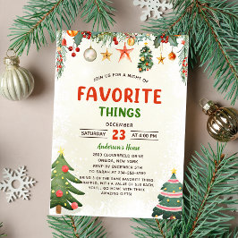 クリスマスホリデーお気に入りのティーズパーティの招待状 招待状