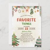 クリスマスホリデーお気に入りのティーズパーティの招待状 招待状 (正面)