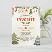 クリスマスホリデーお気に入りのティーズパーティの招待状 招待状 (スタンド正面)