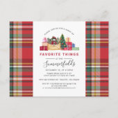 クリスマスホリデーお気に入りのフェスティバルパーティー インビテーションポストカード (正面)