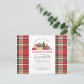 クリスマスホリデーお気に入りのフェスティバルパーティー インビテーションポストカード (スタンド正面)