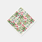 クリスマスホリデーお洒落フローラベリーパーティー スタンダードカクテルナプキン (角)