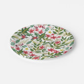 クリスマスホリデーお洒落フローラベリーパーティー ペーパープレート (アングル)