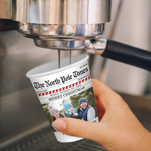 クリスマスホリデーかわいい写真お洒落新聞 紙コップ