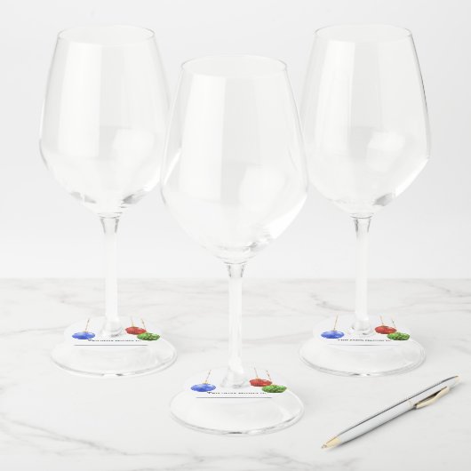 クリスマスホリデーかわいらしオーナメント ワイングラスタグ (セット)