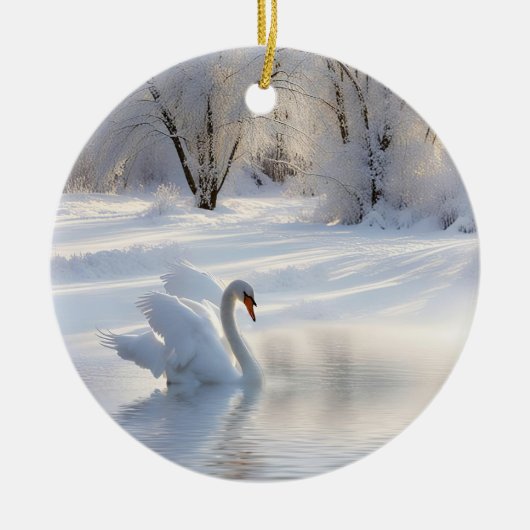 クリスマスホリデーかわいらしスススススススススノー セラミックオーナメント (正面)