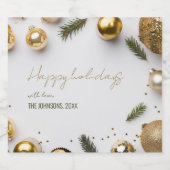 クリスマスホリデーきらめくワインラベル スパークリングワインラベル (シングルラベル)