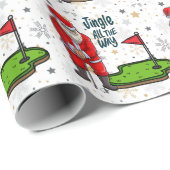 クリスマスホリデーにゴルフをするゴルファーのサンタクロース ラッピングペーパー (ロールコーナー)