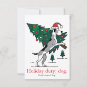 クリスマスホリデーのお仕事: 犬 グレートデーンVer. ノートカード (正面)
