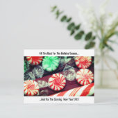 クリスマスホリデーのお祭り気分を盛り上げるキャンディーケーンやハードキャンディー シーズンポストカード (スタンド正面)