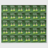 クリスマスホリデーのためのテニスボールとサンタクロース ラッピングペーパー (フラット)