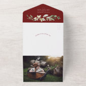 クリスマスホリデーのグリーティング涙の遠くに写真 オールインワン招待状 (外側)