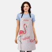 クリスマスホリデーのストリングラメリーイトと明るい エプロン (着用した状態)