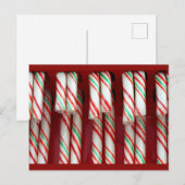 クリスマスホリデーのフェスティブなキャンディーケーン シーズンポストカード (正面/裏面)