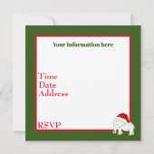 クリスマスホリデーのホワイトエレファントパーティー招待状 招待状 (裏面)