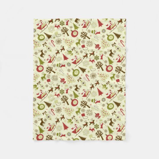 クリスマスホリデーの伝統 フリースブランケット (正面)