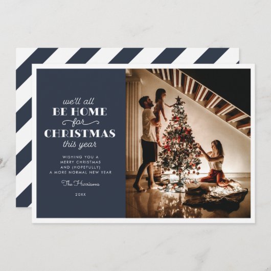 クリスマスホリデーの写真カードは全員持ち帰り シーズンカード (正面/裏面)