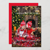 クリスマスホリデーの家族写真 シーズンカード (正面/裏面)