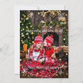 クリスマスホリデーの家族写真 シーズンカード (正面)