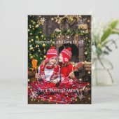 クリスマスホリデーの家族写真 シーズンカード (スタンド正面)