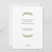 クリスマスホリデーの緑のメッセージ写真 シーズンカード (裏面)