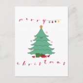 クリスマスホリデーはがき |かわいいツリー シーズンポストカード (正面)