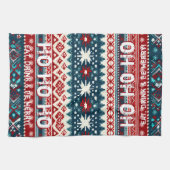 クリスマスホリデーアグイデスセーターパーティー キッチンタオル (横)