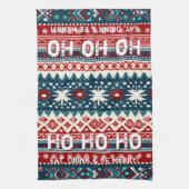 クリスマスホリデーアグイデスセーターパーティー キッチンタオル (縦)