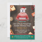 クリスマスホリデーアラスカンドッグ醜いセーターパーティー 招待状 (正面)