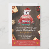 クリスマスホリデーアラスカンドッグ醜いセーターパーティー 招待状 (正面)