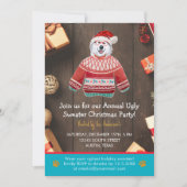 クリスマスホリデーアラスカンドッグ醜いセーターパーティー 招待状 (正面)