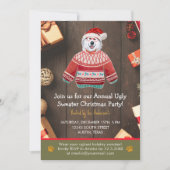 クリスマスホリデーアラスカンドッグ醜いセーターパーティー 招待状 (正面)