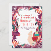 クリスマスホリデーウィズトロピカルウォーターカラーカード シーズンカード