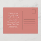 クリスマスホリデーウィッシュズきらめくツリーズバラ金ゴールド ポストカード (裏面)