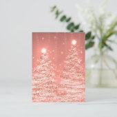 クリスマスホリデーウィッシュズきらめくツリーズバラ金ゴールド ポストカード (スタンド正面)