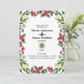 クリスマスホリデーウィンターウェディング素朴フローラ 招待状 (スタンド正面)