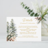 クリスマスホリデーウィンターウェディング詳細情報カード 招待状 (スタンド正面)
