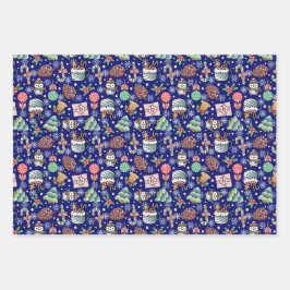 クリスマスホリデーウィンターテーマ ラッピングペーパーシート