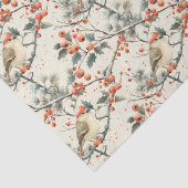 クリスマスホリデーウィンターバーズホリーヴィンテージ 薄葉紙 (詳細)