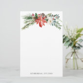 クリスマスホリデーウィンターフローラスティショナル紙 便箋 (スタンド正面)