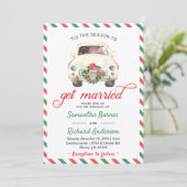 クリスマスホリデーウィンターレッドグリーントラベル結婚ズ 招待状 (スタンド正面)