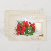 クリスマスホリデーウェディングの出欠確認 招待状 (正面/裏面)