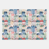 クリスマスホリデーウォーターカラフルカラー ラッピングペーパーシート (正面)