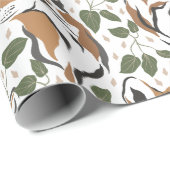 クリスマスホリデーウォーターカラーウッドランドキツネ ラッピングペーパー (ロールコーナー)