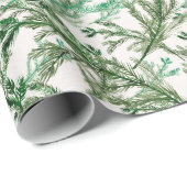 クリスマスホリデーウォーターカラーパインパーティーラップ ラッピングペーパー (ロールコーナー)