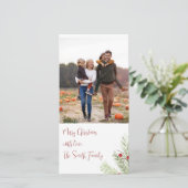 クリスマスホリデーウォーターカラーパインレッドベリー シーズンカード (スタンド正面)